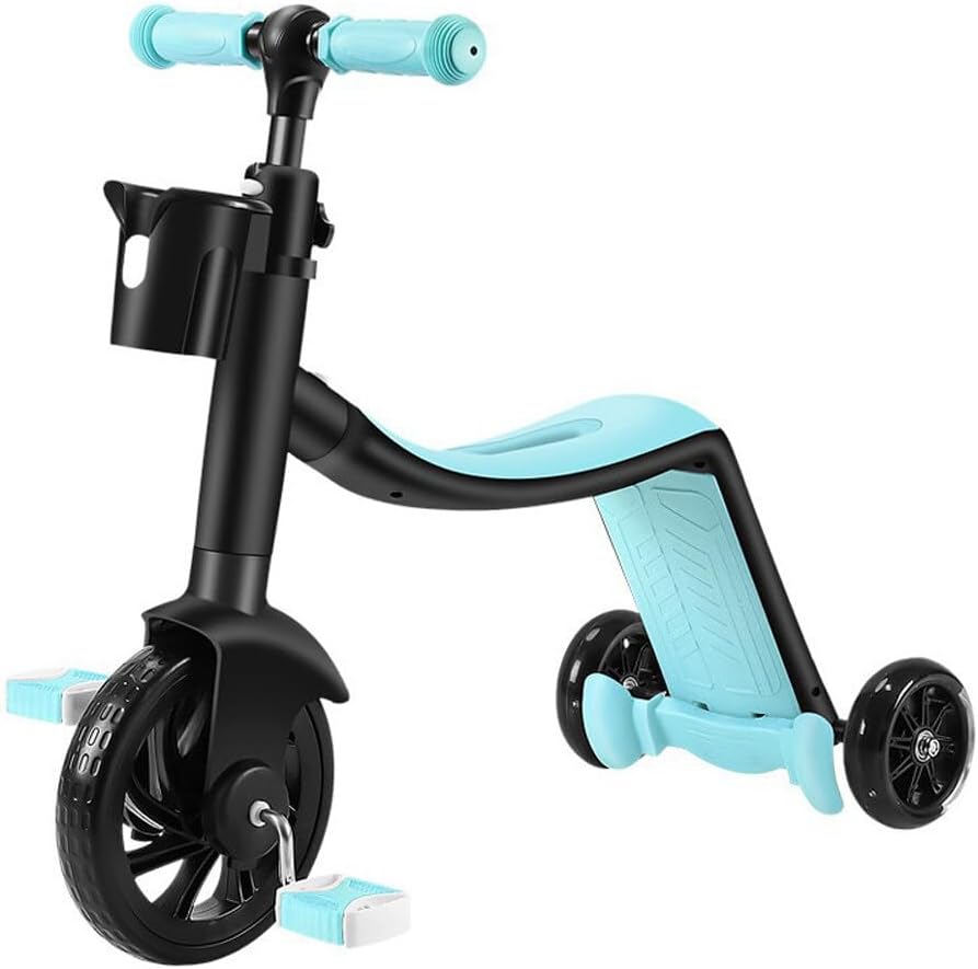 Patinete 3 en 1 con Luces LED – Scooter y Triciclo Ajustable para Niños